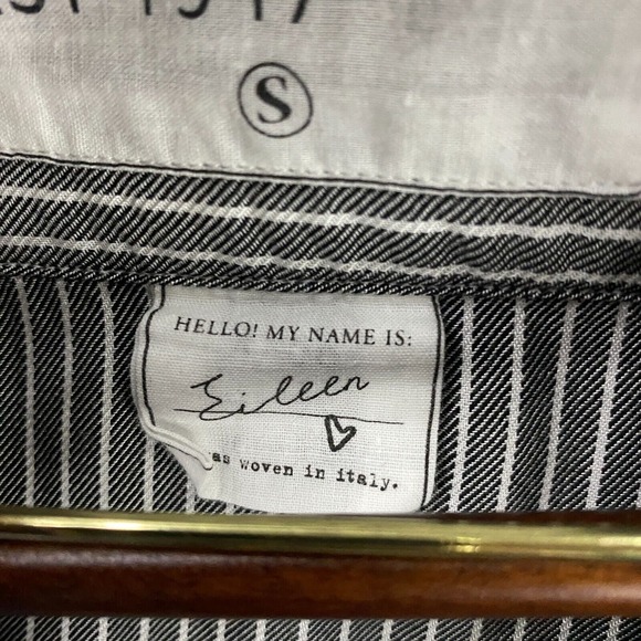 Frank & Eileen "Eileen" Shirt size Small Relaxed Fit Striped Soft Modal - Picture 3 of 10